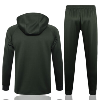 Alternative view of 2023-2024 Barcelona Hoodie Training Suit Dark Green