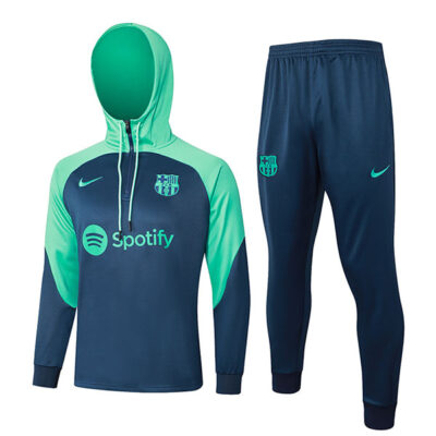 2023-2024 Barcelona Hoodie Training Suit Royal Blue