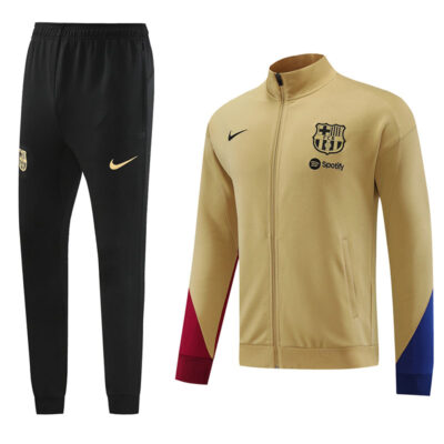 2023-2024 Barcelona Jacket + Pants Training Suit Khaki