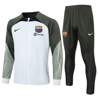 2023-2024 Barcelona Jacket + Pants Training Suit Light Gray