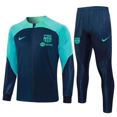 2023-2024 Barcelona Jacket + Pants Training Suit Sapphire Blue