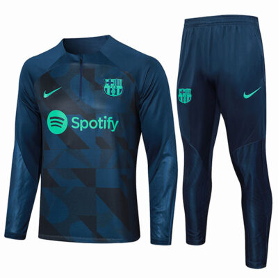 2023-2024 Barcelona Training Suit Dark Blue