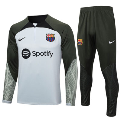 2023-2024 Barcelona Training Suit Light Gray