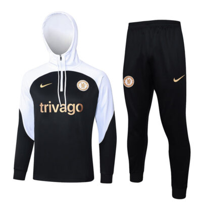 2023-2024 Chelsea Hoodie Training Suit Black