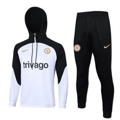 2023-2024 Chelsea Hoodie Training Suit White