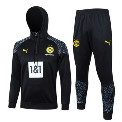 2023-2024 Dortmund Hoodie Training Suit Black