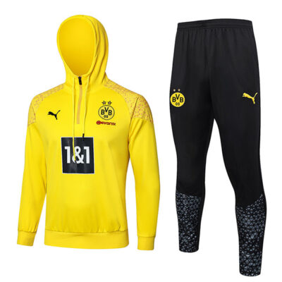 2023-2024 Dortmund Hoodie Training Suit Yellow