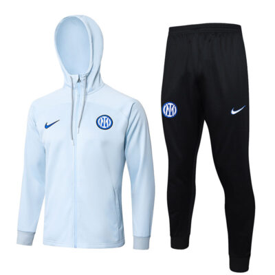 2023-2024 Inter Milan Hoodie Training Suit Light Gray