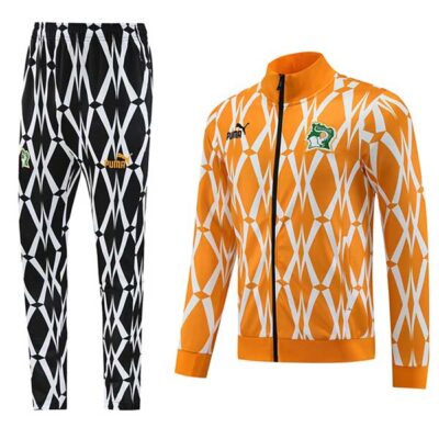 2023-2024 Ivory Coast Jacket + Pants Training Suit Orange
