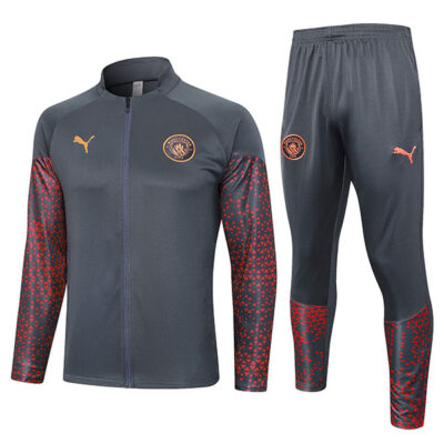2023-2024 Manchester City Jacket + Pants Training Suit Dark Gray