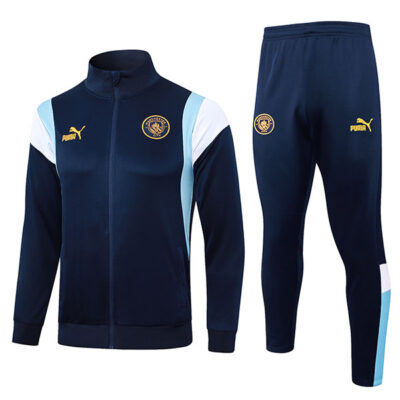 2023-2024 Manchester City Jacket + Pants Training Suit Sapphire Blue