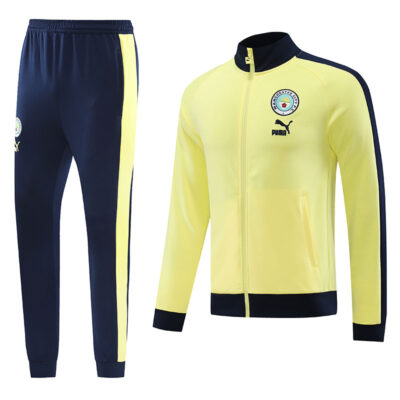2023-2024 Manchester City Jacket + Pants Training Suit Yellow
