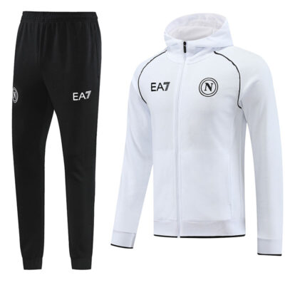 2023-2024 Napoli Hoodie Jacket + Pants Training Suit White