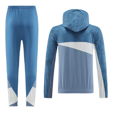 Alternative view of 2023-2024 Olympique Marseille Hoodie Jacket + Pants Training Suit Blue