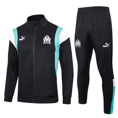 2023-2024 Olympique Marseille Jacket + Pants Training Suit Black