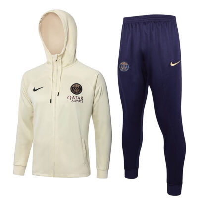 2023-2024 PSG Hoodie Jacket + Pants Training Suit Khaki