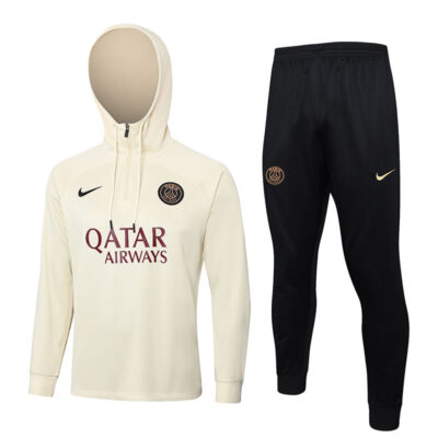 2023-2024 PSG Hoodie Training Suit Khaki