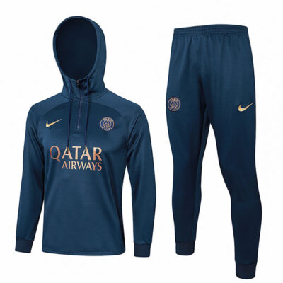 2023-2024 PSG Hoodie Training Suit Sapphire Blue