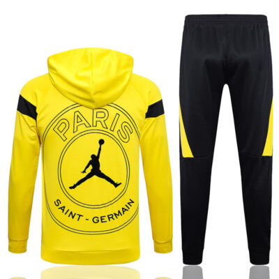 Alternative view of 2023-2024 PSG Hoodie Training Suit Yellow