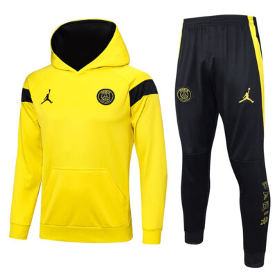 2023-2024 PSG Hoodie Training Suit Yellow
