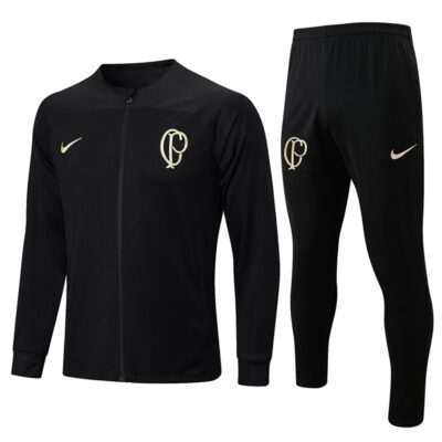 2023-2024 SC Corinthians Jacket + Pants Training Suit Black