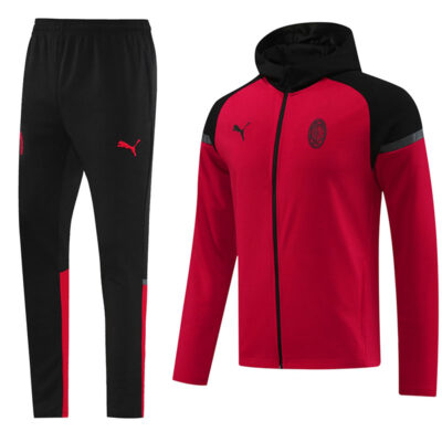 2024-2025 AC Milan Hoodie Jacket + Pants Training Suit Red