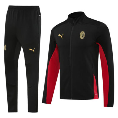 2024-2025 AC Milan Jacket + Pants Training Suit Black