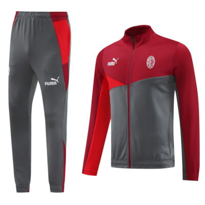 2024-2025 AC Milan Jacket + Pants Training Suit Gray