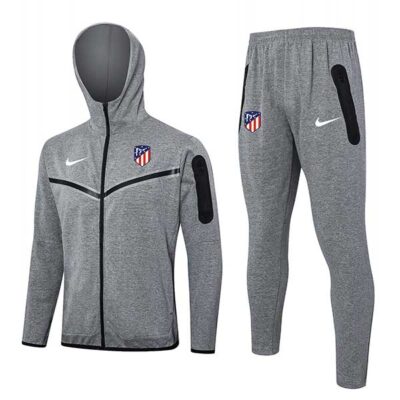 2024-2025 Atletico Madrid Hoodie Jacket + Pants Training Suit Gray
