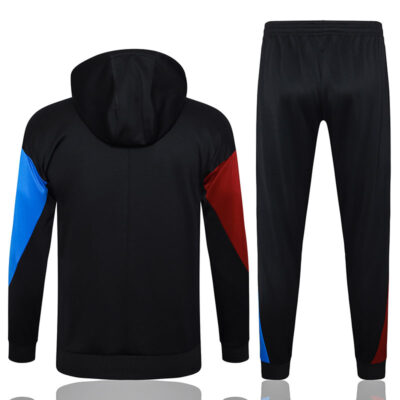 Alternative view of 2024-2025 Barcelona Hoodie Jacket + Pants Training Suit Black
