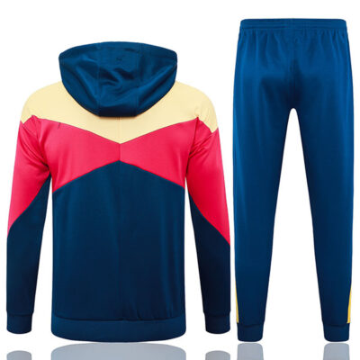 Alternative view of 2024-2025 Barcelona Hoodie Jacket + Pants Training Suit Blue