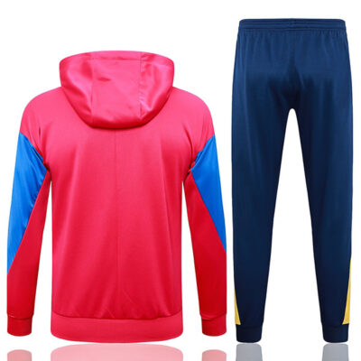 Alternative view of 2024-2025 Barcelona Hoodie Jacket + Pants Training Suit Red