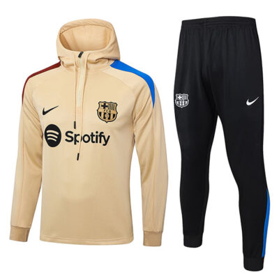 2024-2025 Barcelona Hoodie Training Suit Khaki