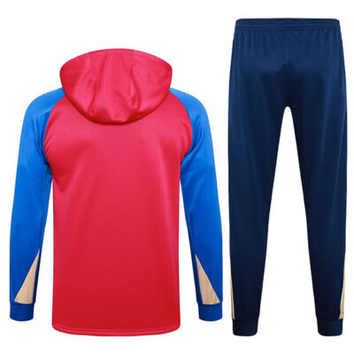 Alternative view of 2024-2025 Barcelona Hoodie Training Suit Red
