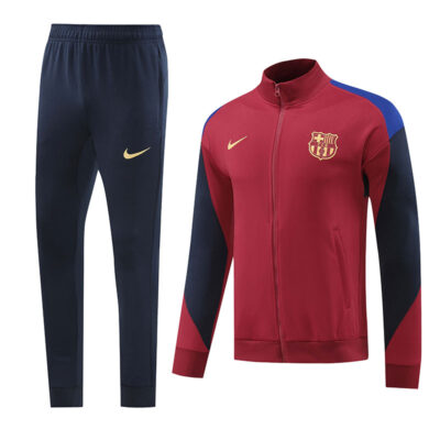 2024-2025 Barcelona Jacket + Pants Training Suit Red