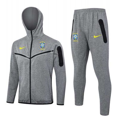 2024-2025 Brazil Hoodie Jacket + Pants Training Suit Gray