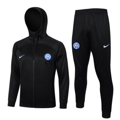 2024-2025 Inter Milan Hoodie Jacket + Pants Training Suit Black