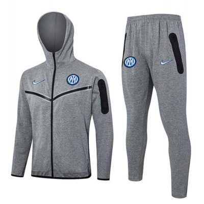 2024-2025 Inter Milan Hoodie Jacket + Pants Training Suit Gray