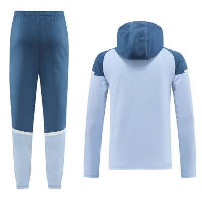 Alternative view of 2024-2025 Manchester City Hoodie Jacket + Pants Training Suit Light Blue