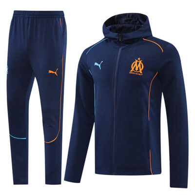 2024-2025 Olympique Marseille Hoodie Training Suit Royal Blue