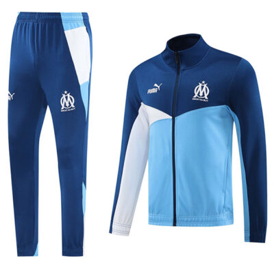 2024-2025 Olympique Marseille Jacket + Pants Training Suit Blue