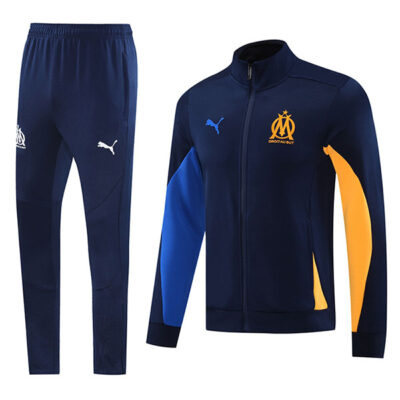 2024-2025 Olympique Marseille Jacket + Pants Training Suit Royal Blue