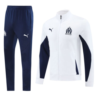 2024-2025 Olympique Marseille Jacket + Pants Training Suit White