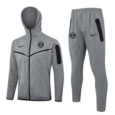 2024-2025 PSG Hoodie Jacket + Pants Training Suit Gray