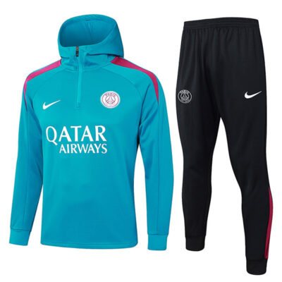2024-2025 PSG Hoodie Training Suit Dark Green