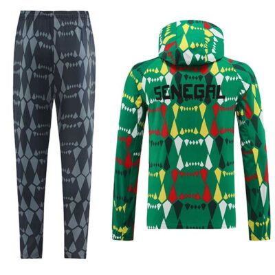 Alternative view of 2024-2025 Senegal Hoodie Jacket + Pants Training Suit Green