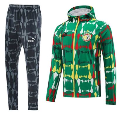 2024-2025 Senegal Hoodie Jacket + Pants Training Suit Green