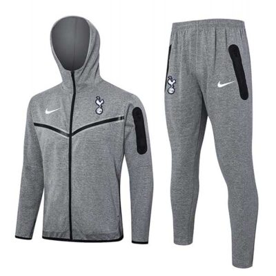 2024-2025 Tottenham Hotspur Hoodie Jacket + Pants Training Suit Gray