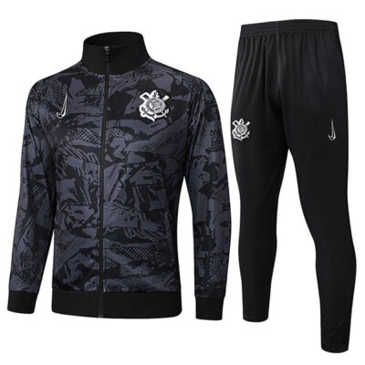 2025-2026 SC Corinthians Jacket + Pants Training Suit Black
