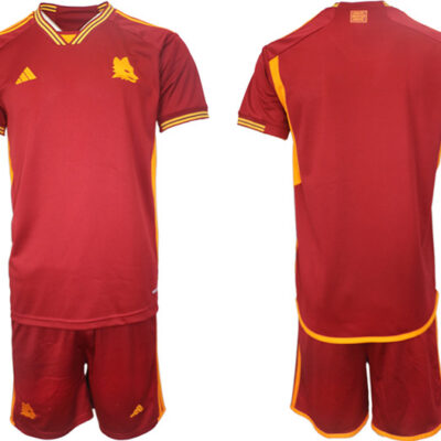 AS Roma Custom 2023/24 Red Home Soccer Jersey Suit